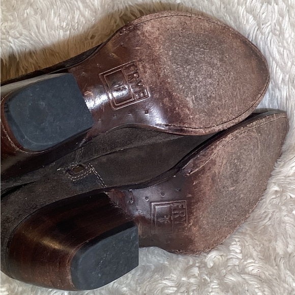 Frye Brown Suede Ankle cowgirl boots 8.5 - Picture 5 of 6
